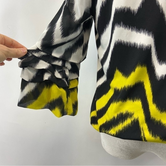 Alfani Zebra Stripe 3/4 Bell Sleeve Blouse, PM - Picture 3 of 12